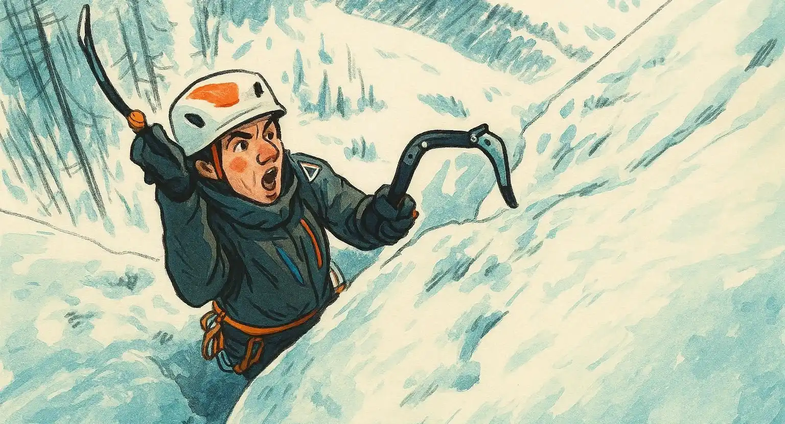 Альпинист в полной экипировке