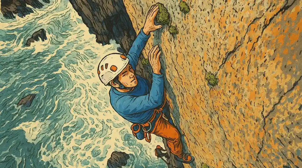 Rock climbing in crimea