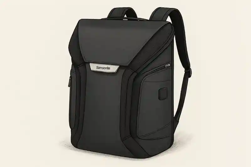 Samsonite Alu Biz внешний вид чёрный матовый алюминиевые детали магнитная защёлка быстрый доступ