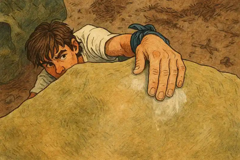 Скалолаз на скале